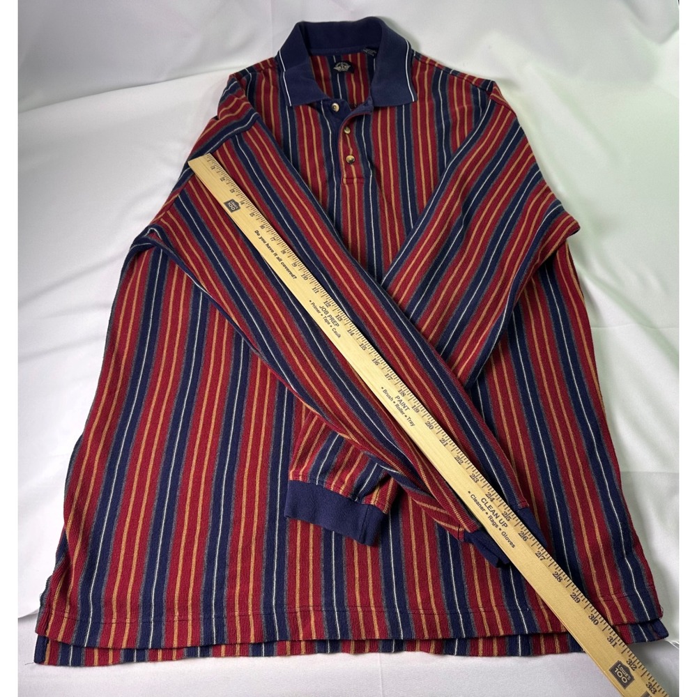 Vintage Dockers XL Rugby Polo Shirt Long Sleeve‎ Striped Made In USA - Picture 6 of 8